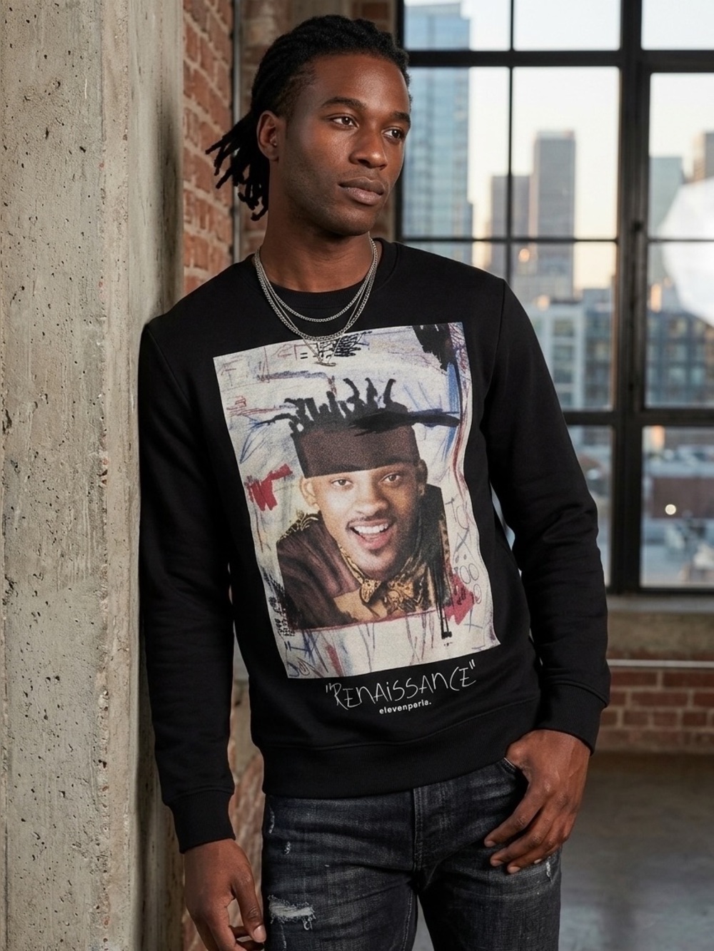 Eleven Paris Will Smith Graphic Crewneck Sweatshirt Small